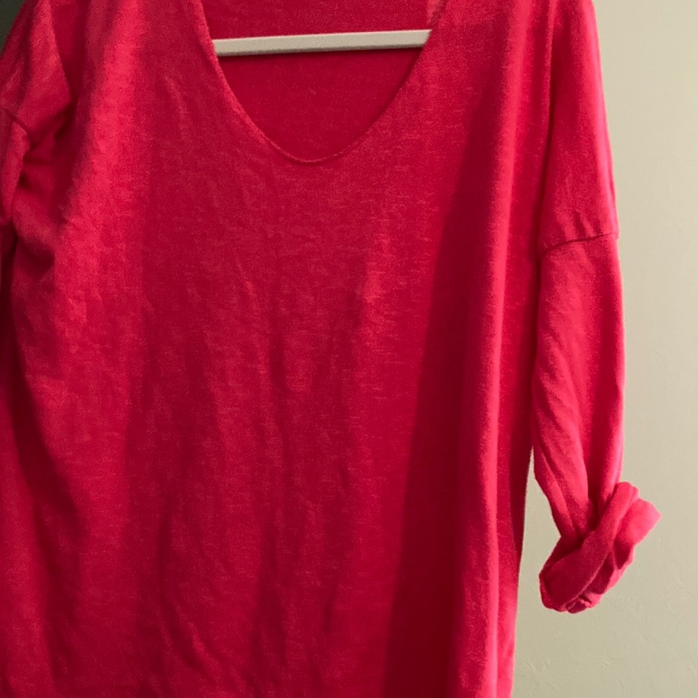 Mylee light weight sweater. Deep salmon in color